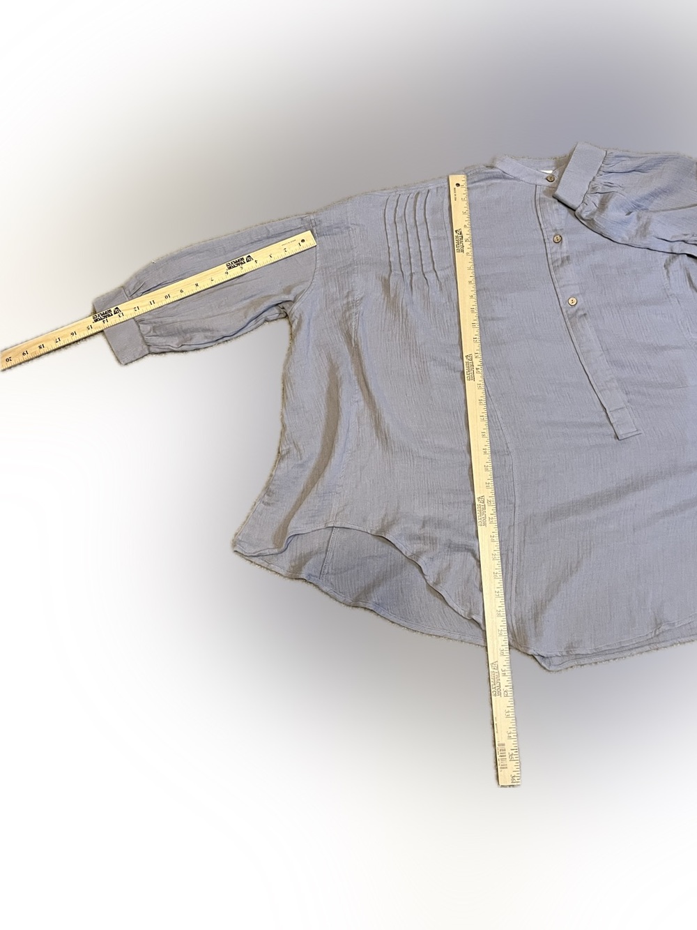 Peach Love California Light Blue Oversized Half Button Pullover Tunic size S - Picture 7 of 13